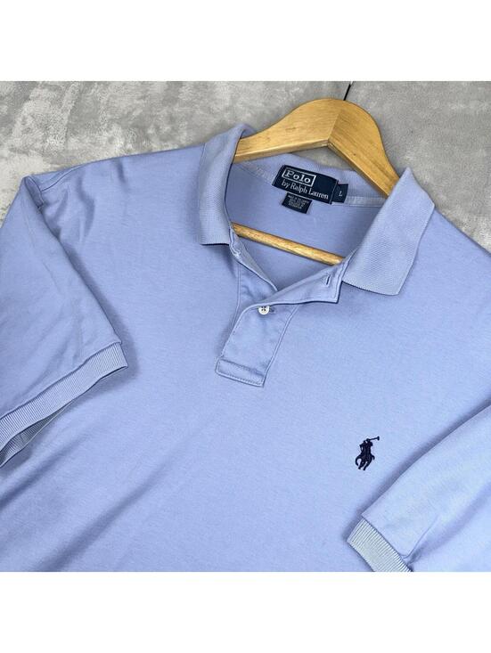 Polo Ralph Lauren Other - Polo Ralph Lauren Polo Shirt Mens L Light Blue Pony Logo Classic Fit Cotton VTG